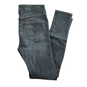 Levis Gray Distressed High Rise Skinny Jeans‎ Womens W27 L30 Stretch Mom Jean